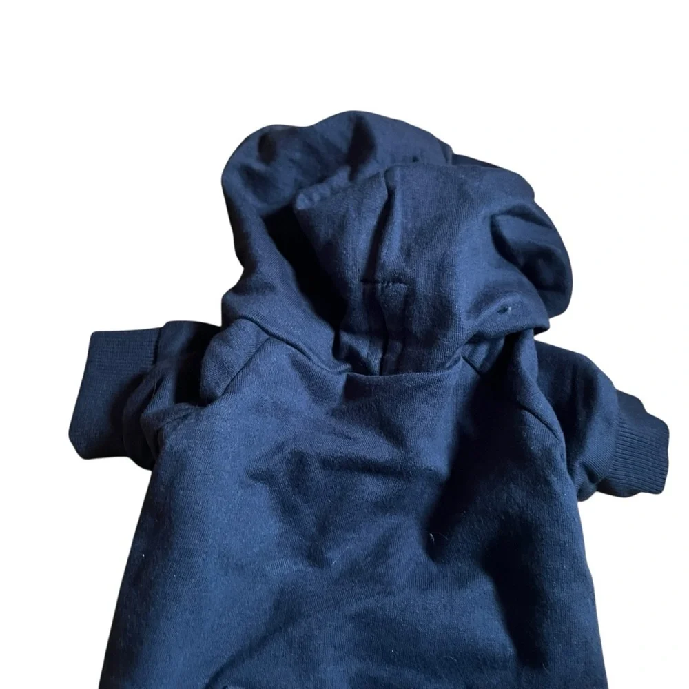 PetPassion Rocky Comfy Dog Hoodie Navy Blue XXS Organic Cotton 9
